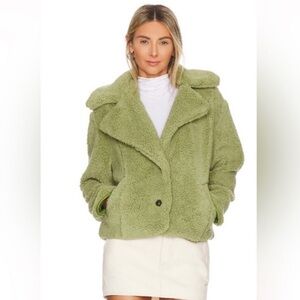 Free People Joplin Sherpa Jacket Sweet Pistachio Green Small